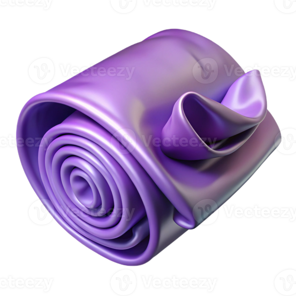 impressive contemporary Lavender Satin Fabric Rolled Transparent Background professional png