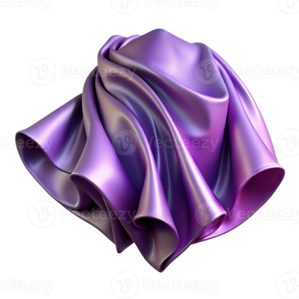 elegant traditional Lavender Satin Fabric Unfolded Transparent Background detailed png