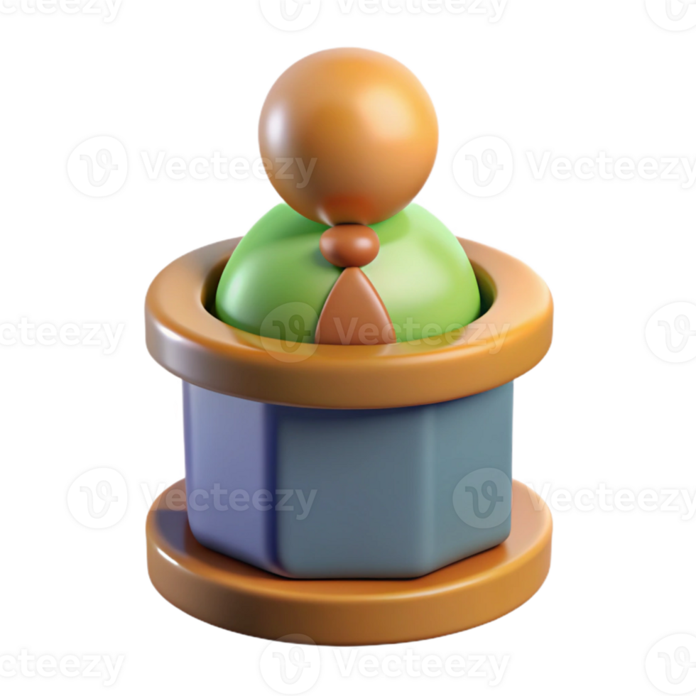 impressive creative Leadership Development Icon Person on Podium high resolution png