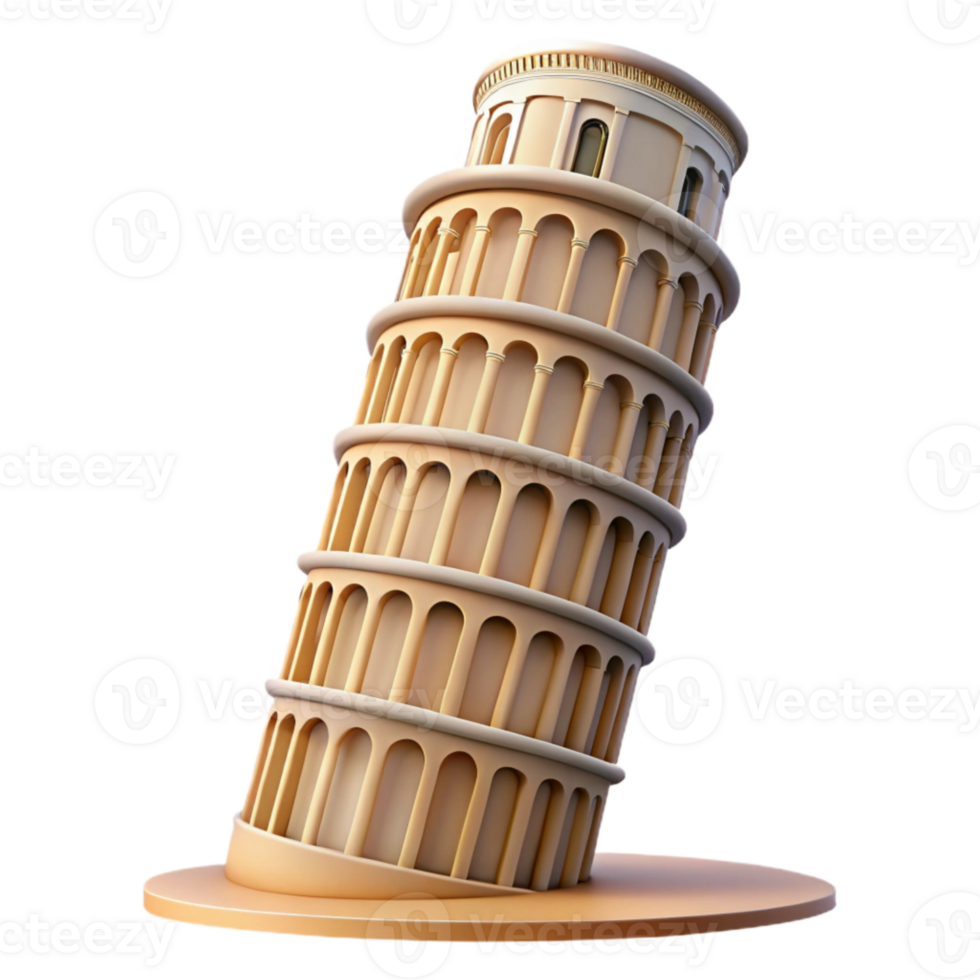 wonderful artistic Leaning Tower of Pisa Isolated Element premium png