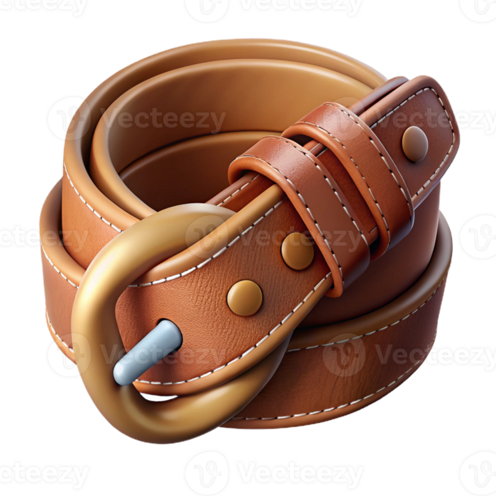 impressive classic Leather Belt with Buckle Closure Isolated genuine png