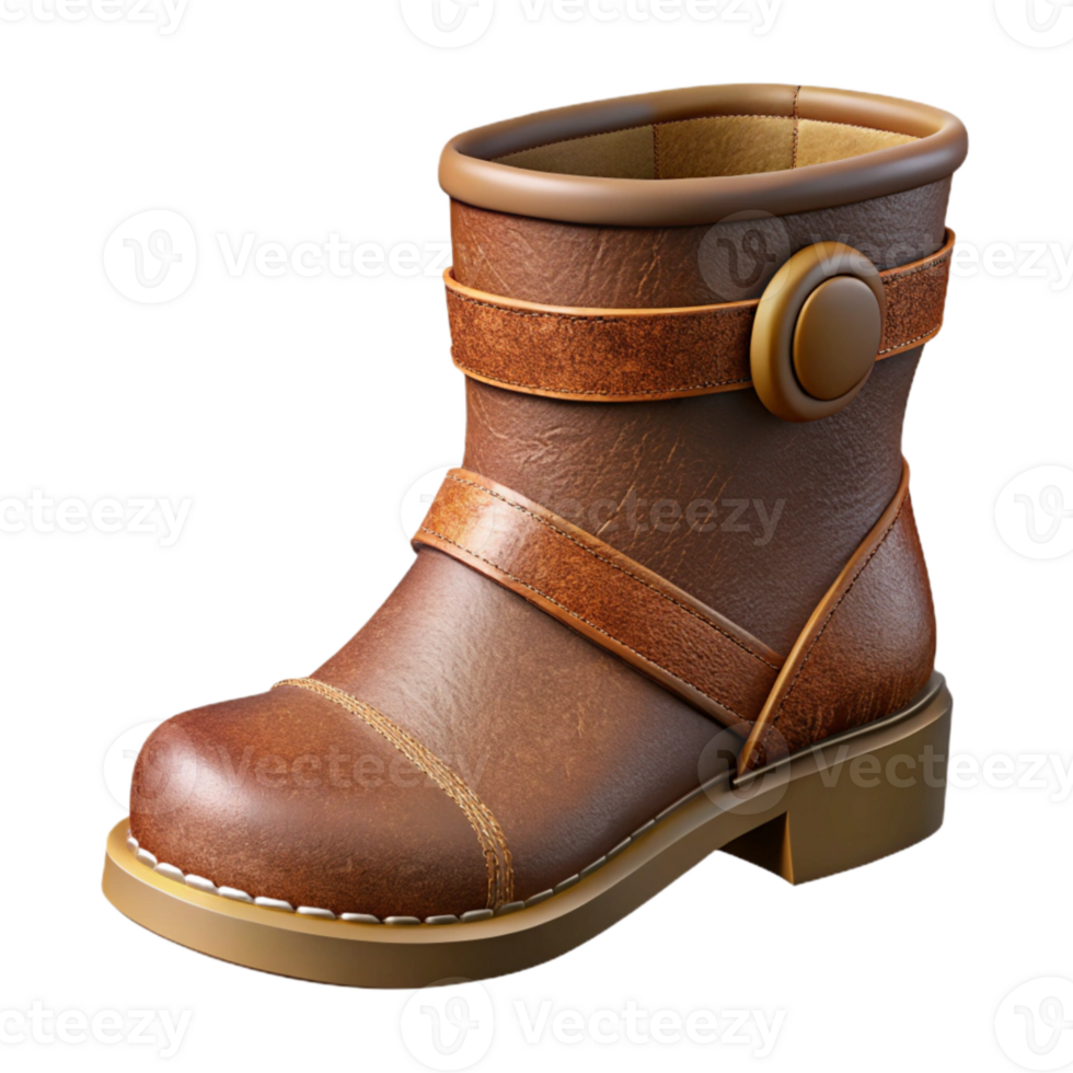 impressive classic Leather Boots Side View Cutout detailed png
