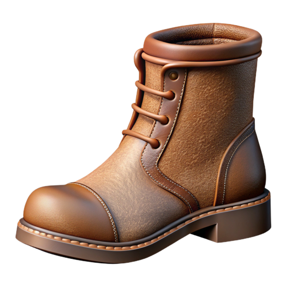 magnificent classic Leather Boots Side View Cutout detailed png