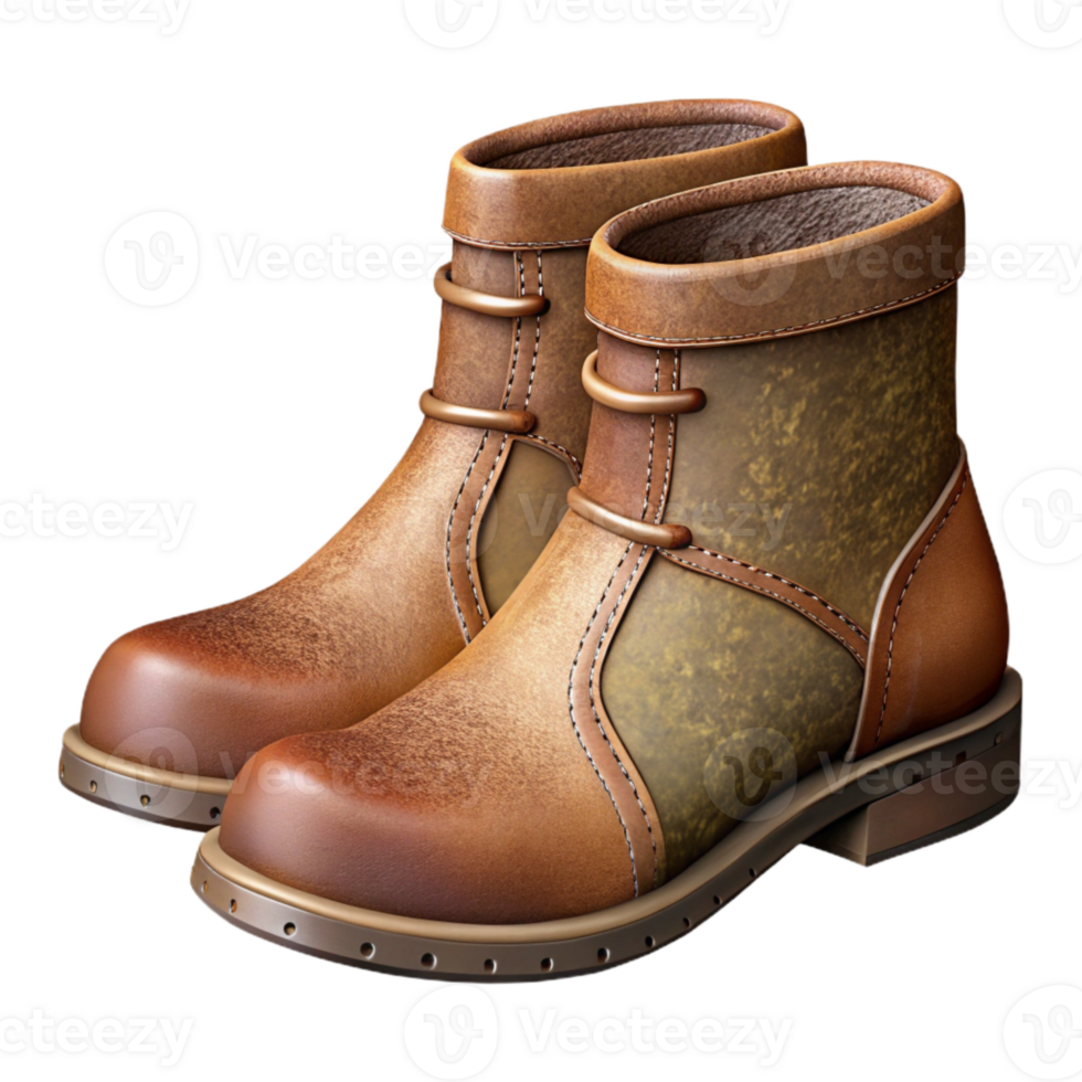 serene contemporary Leather Boots Side View Cutout genuine png