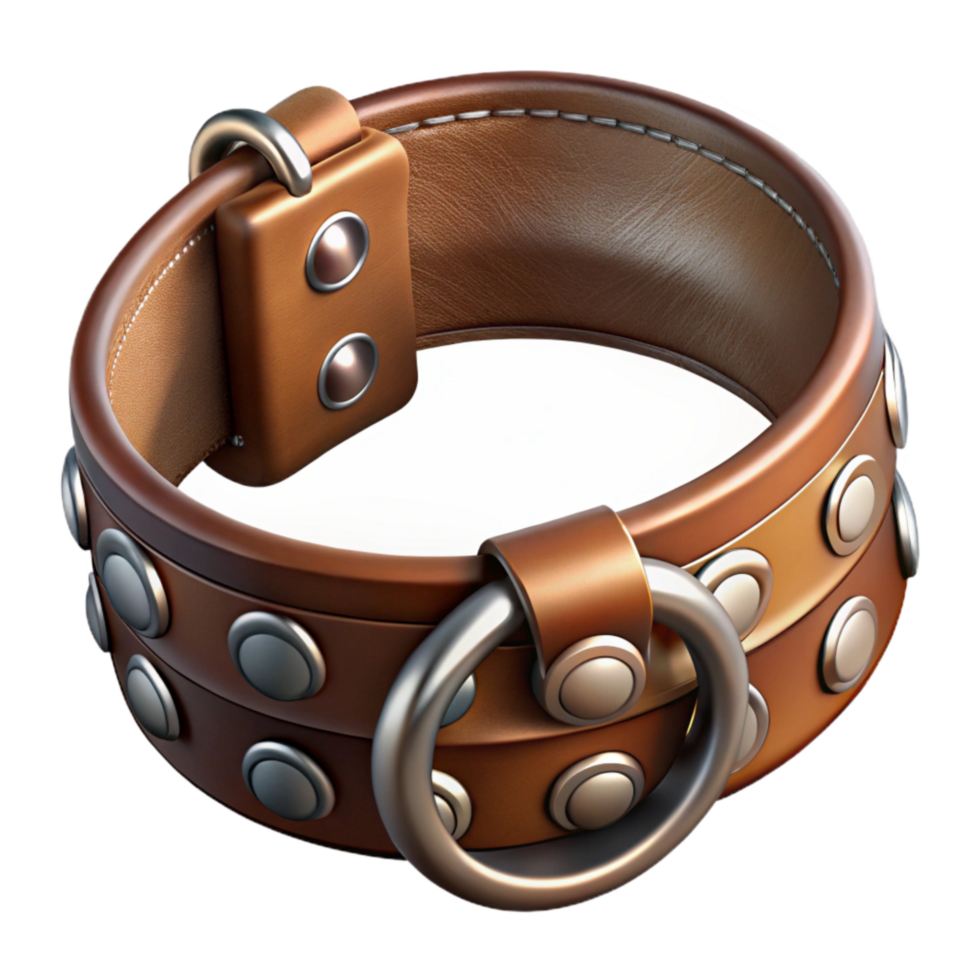 extraordinary modern Leather Choker Necklace Silver Hardware Cutout Transparent Background detailed png