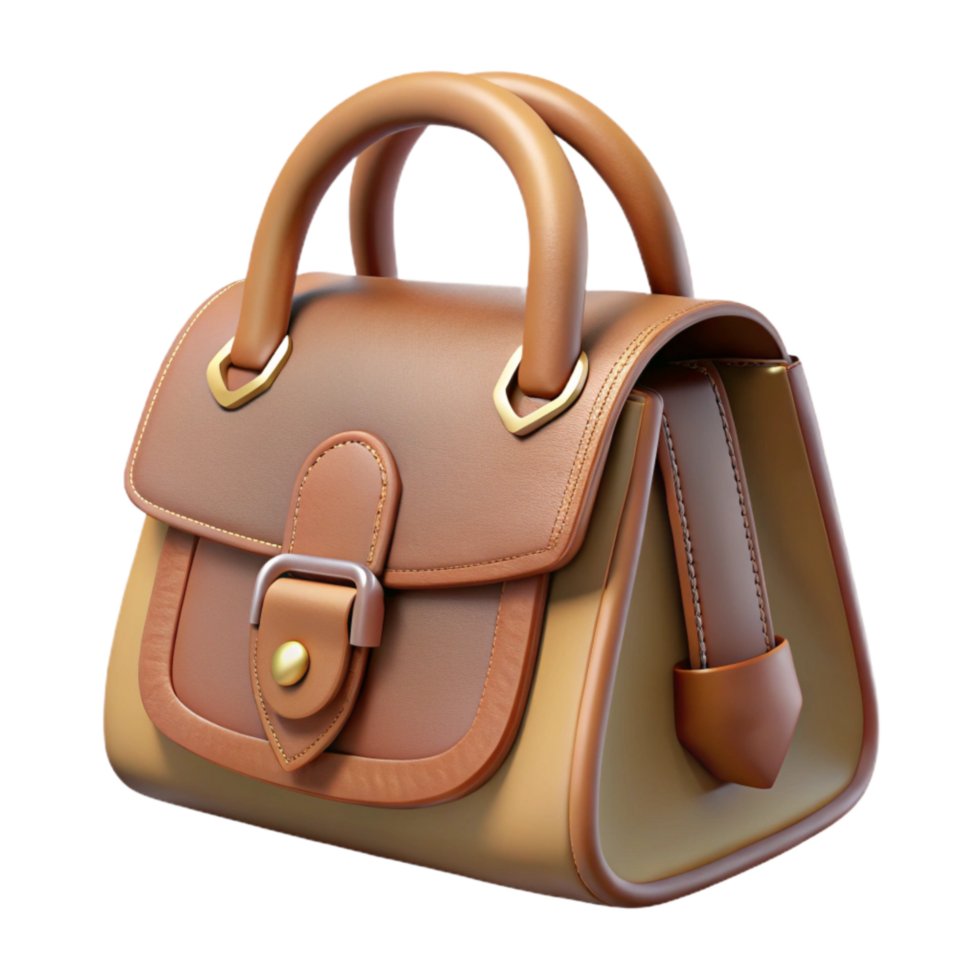 wonderful creative Leather Handbag Side View with Transparent Background premium png