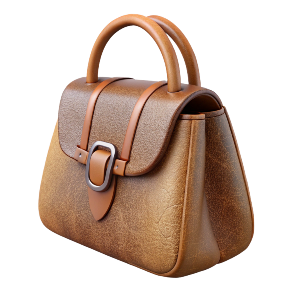 vibrant abstract Leather Handbag Side View with Transparent Background premium png