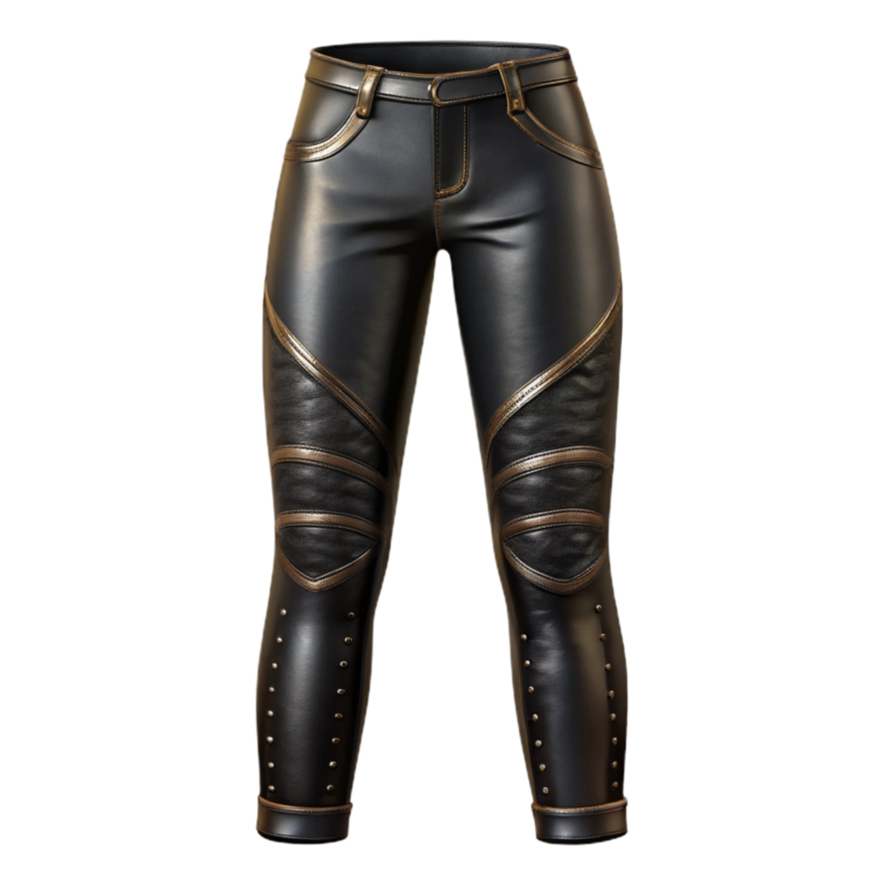 stunning contemporary Leather Pants Black Fitted Cutout Transparent Background original png