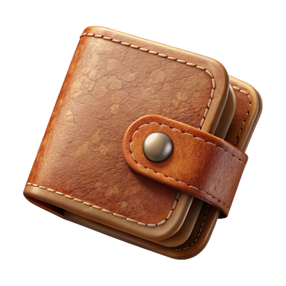beautiful abstract Leather Wallet Top View Cutout detailed png
