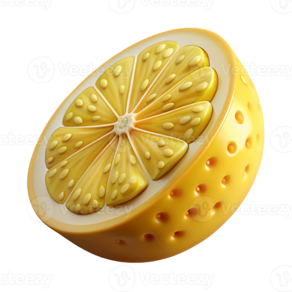 serene abstract Lemon Slice with Seeds Cutout high quality png