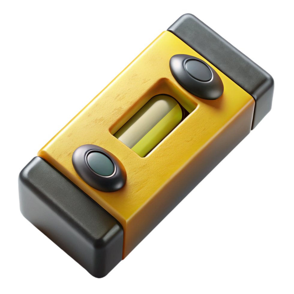 dramatic rustic Level Tool Yellow and Black Transparent Element premium png