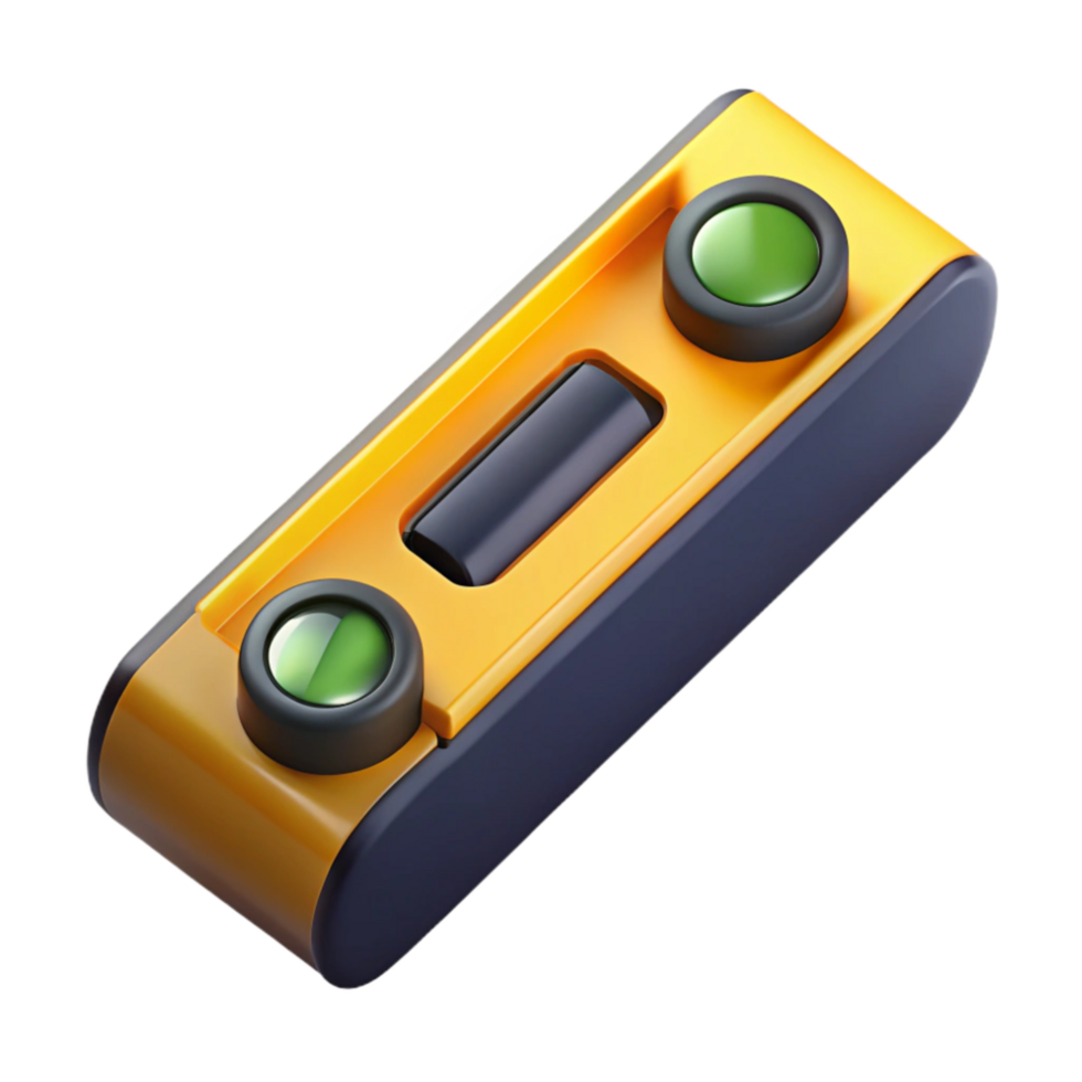 magnificent classic Level Tool Yellow and Black Transparent Element authentic png