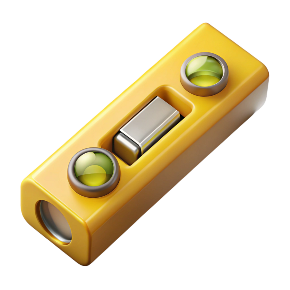 impressive artistic Level Tool Yellow Isolated Cutout with Bubble Indicator high resolution png