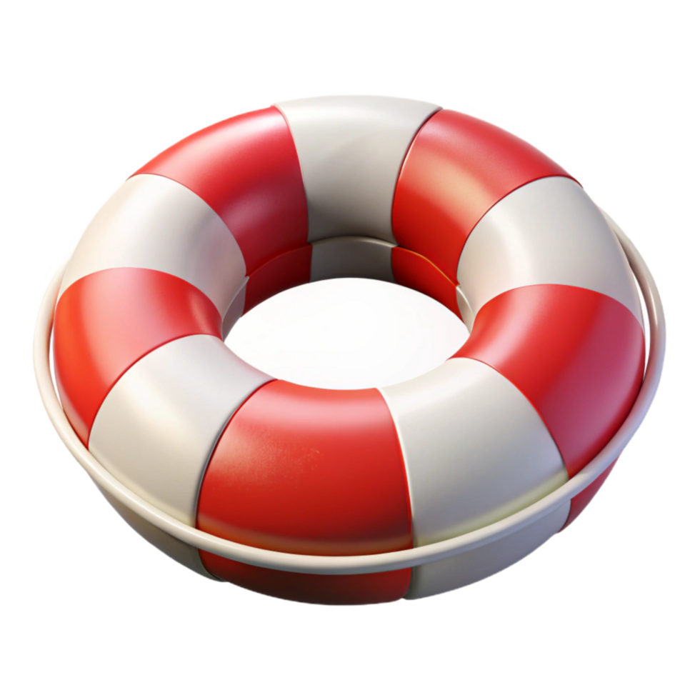 beautiful traditional Lifeguard Buoy Ring Red and White Isolated Cutout high resolution png