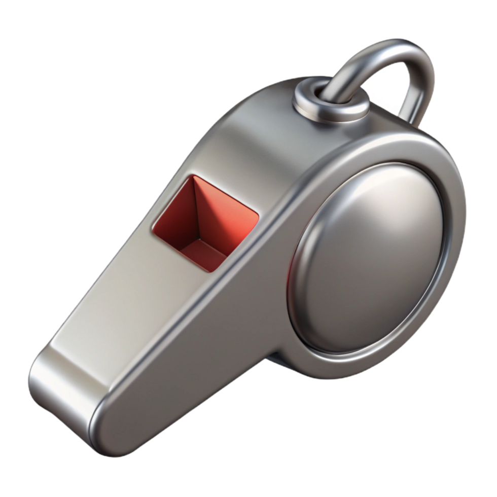 stunning contemporary Lifeguard Whistle Silver Metal Shiny Surface Transparent Background high resolution png