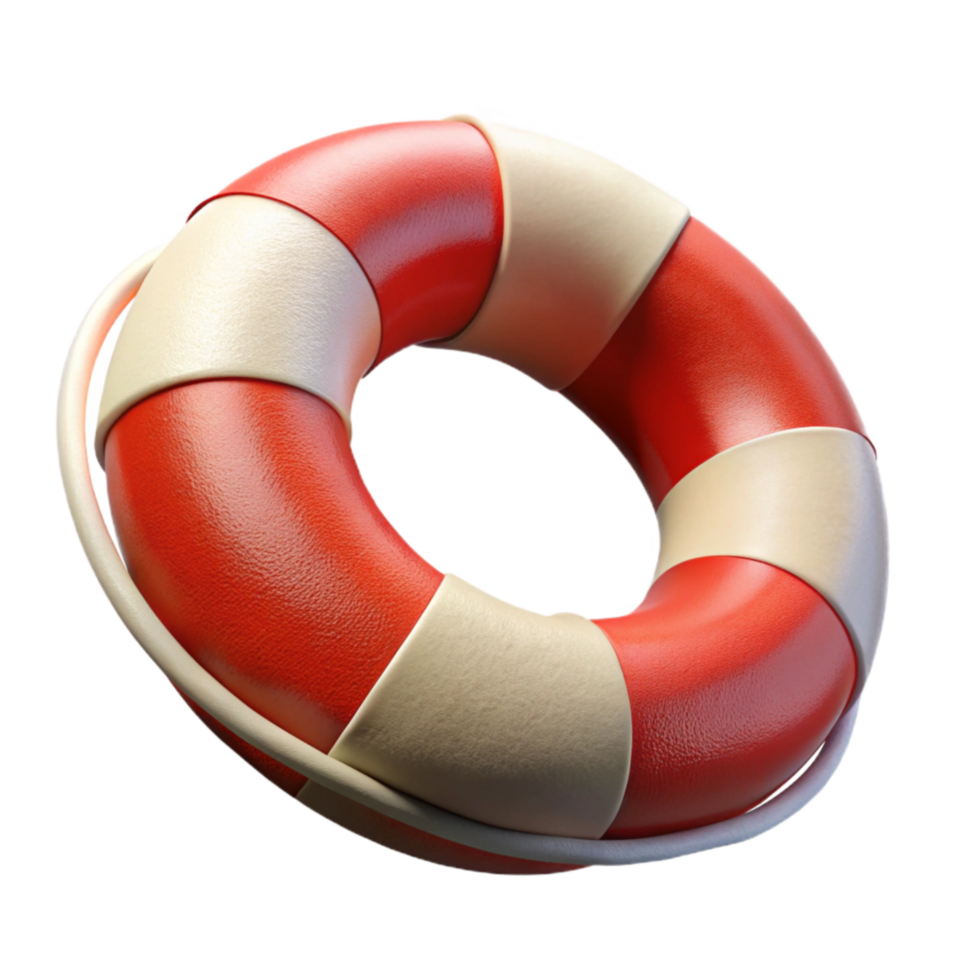 dramatic artistic Lifeguard Rescue Buoy Red White Isolated Element png