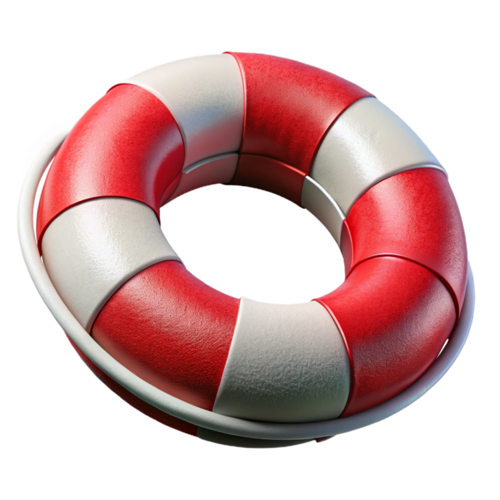 dramatic minimalist Lifeguard Buoy Ring Red and White Isolated Cutout original png