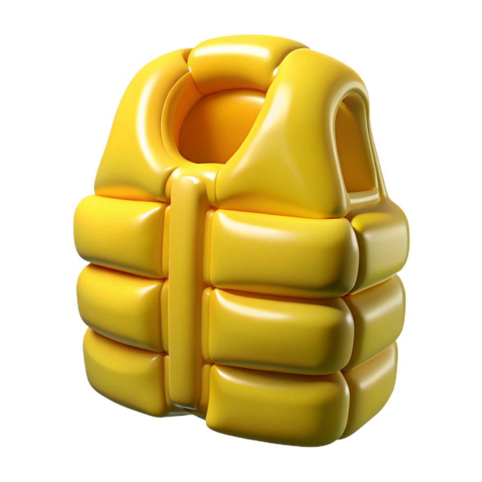 magnificent vintage Life Vest Yellow Inflatable Transparent Background genuine png