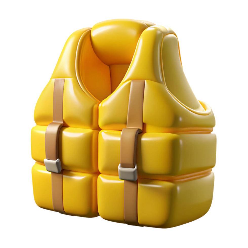wonderful minimalist Life Vest Yellow Inflatable Transparent Background detailed png