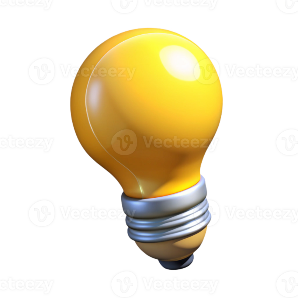 wonderful modern Lightbulb Idea Concept Yellow Glow Cutout authentic png