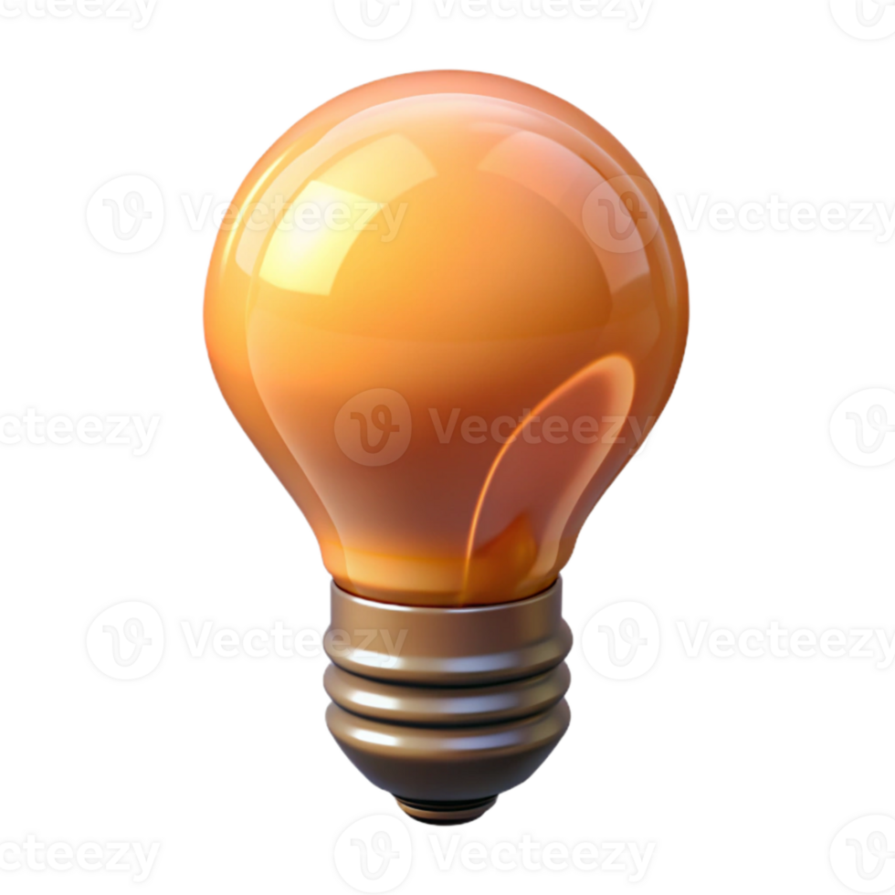 elegant artistic Light Bulb Front View with Warm Glow Element genuine png