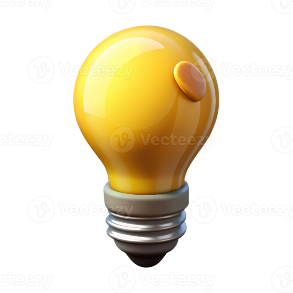 dramatic abstract Lightbulb Idea Concept Yellow Glow Cutout high resolution png
