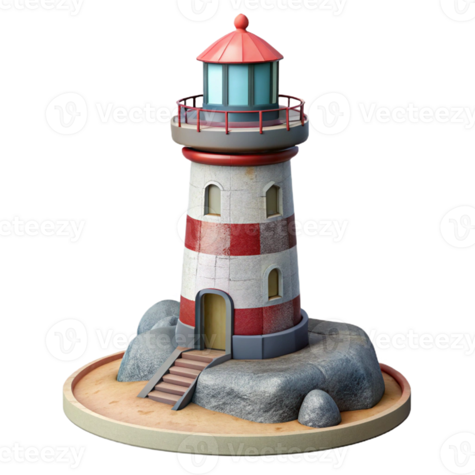 beautiful creative Lighthouse on Coast Transparent Background original png