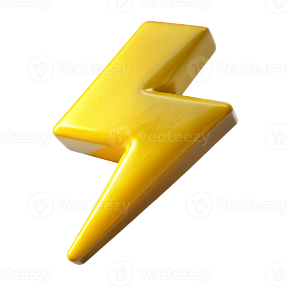elegant modern Lightning Bolt Jagged Yellow Transparent Background Isolated detailed png