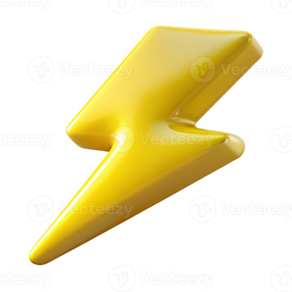 magnificent contemporary Lightning Bolt Jagged Yellow Transparent Background Isolated original png