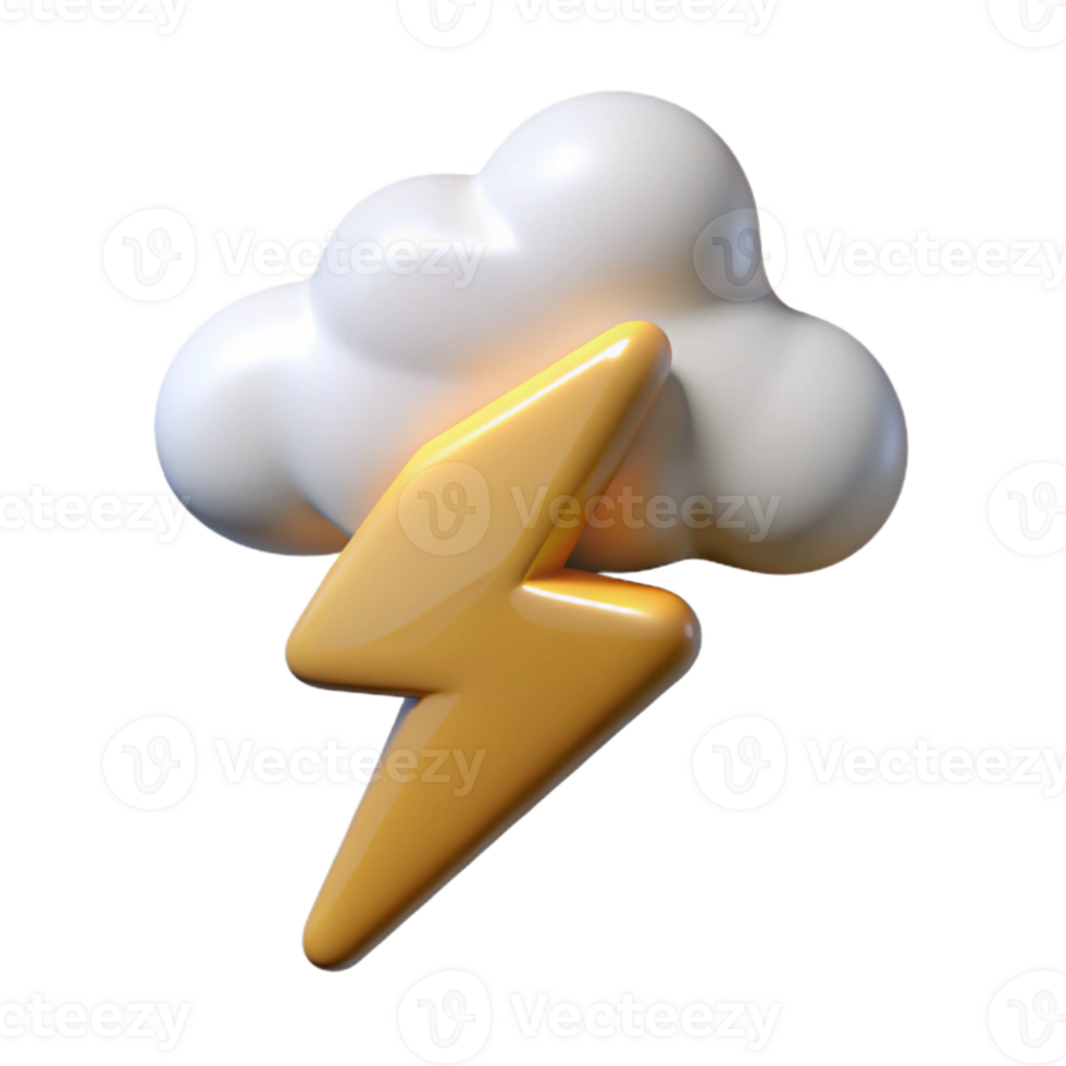 beautiful artistic Lightning Strike on Transparent Background authentic png
