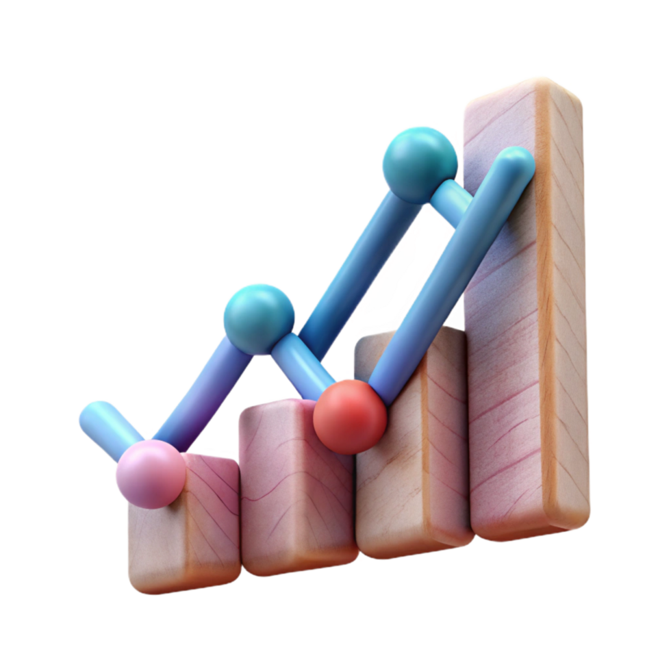 stunning artistic Line Graph Showing Growth Transparent Background high quality png