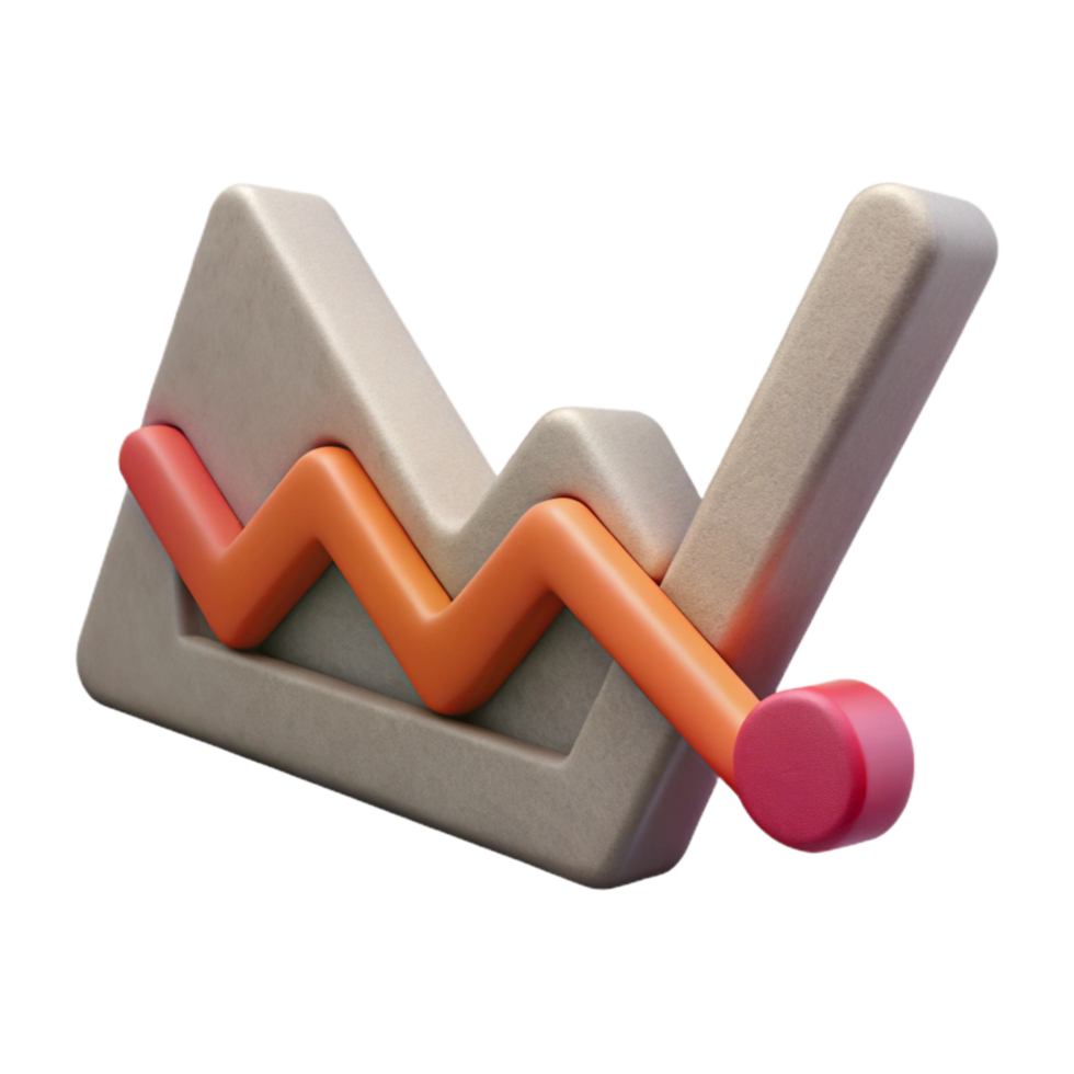 vibrant minimalist Line Graph with Downward Trend Isolated exclusive png
