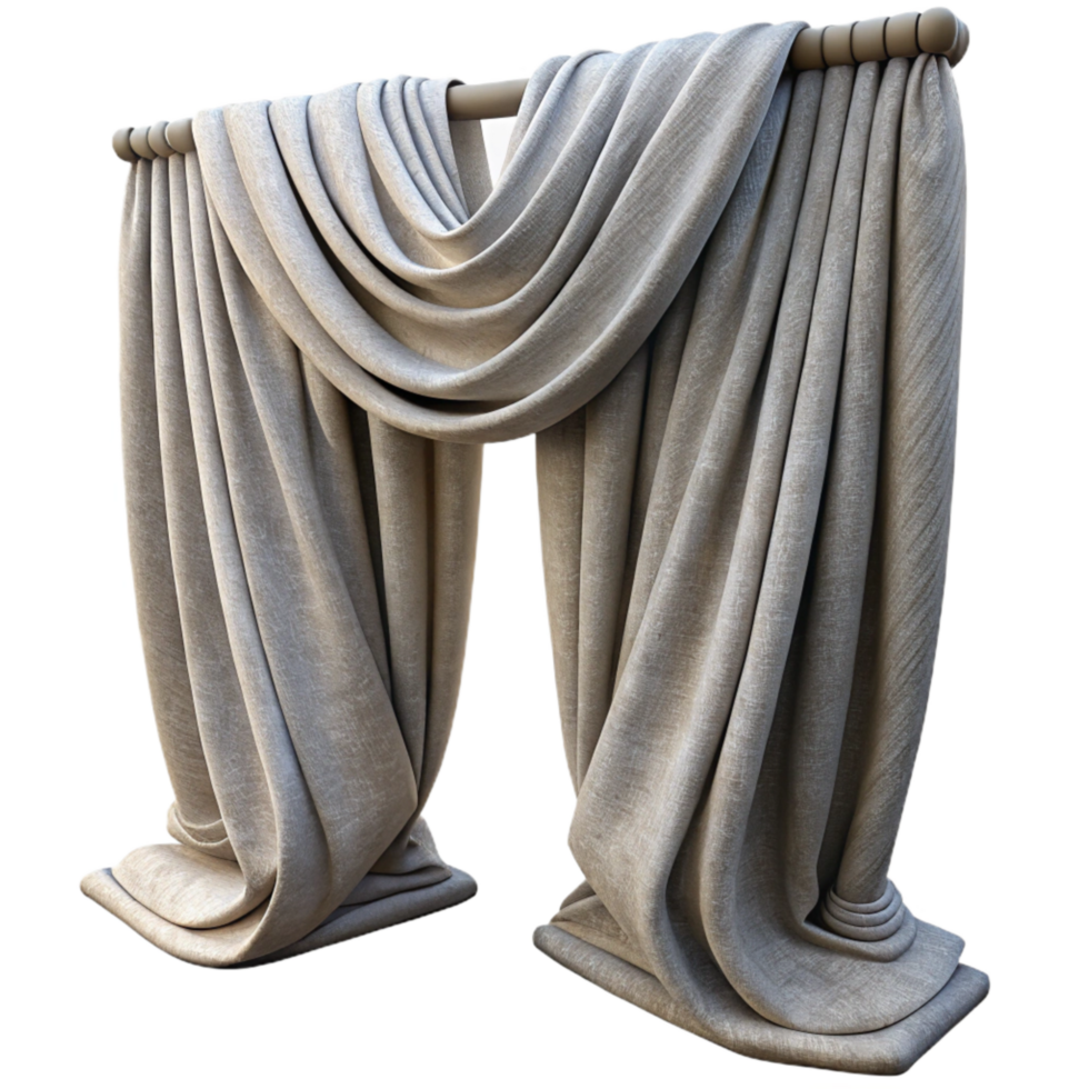 vibrant creative Linen Curtains Draped Soft Folds Cutout premium png