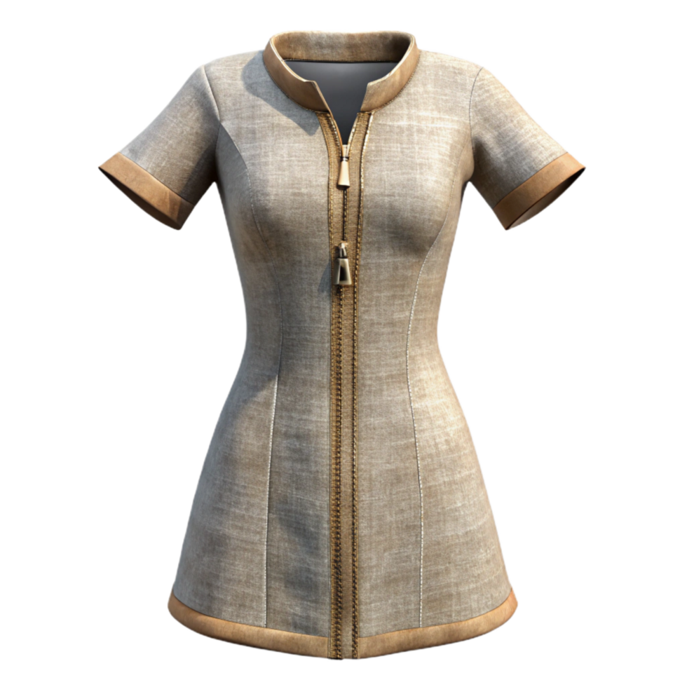 dramatic contemporary Linen Dress Zipper Closure Transparent Element exclusive png