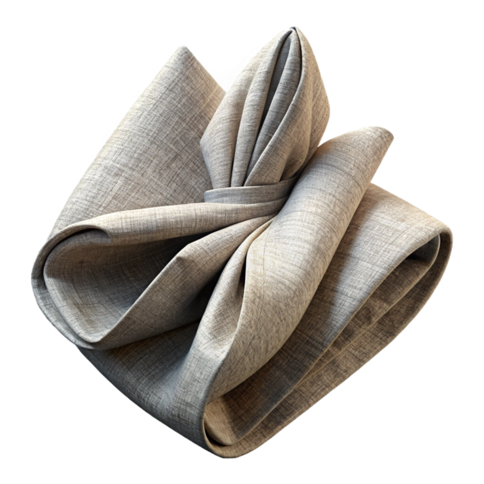 magnificent traditional Linen Napkin Folded Soft Shadows Cutout png