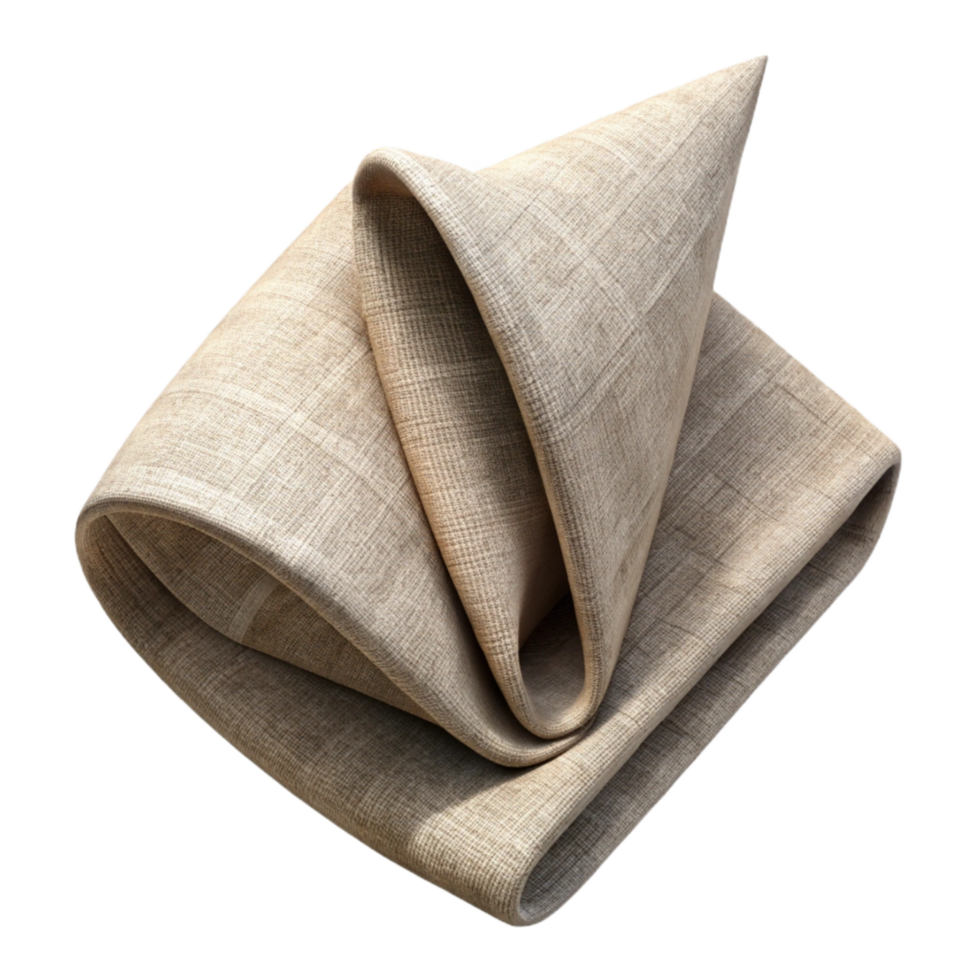 elegant traditional Linen Napkin Folded Soft Shadows Cutout original png