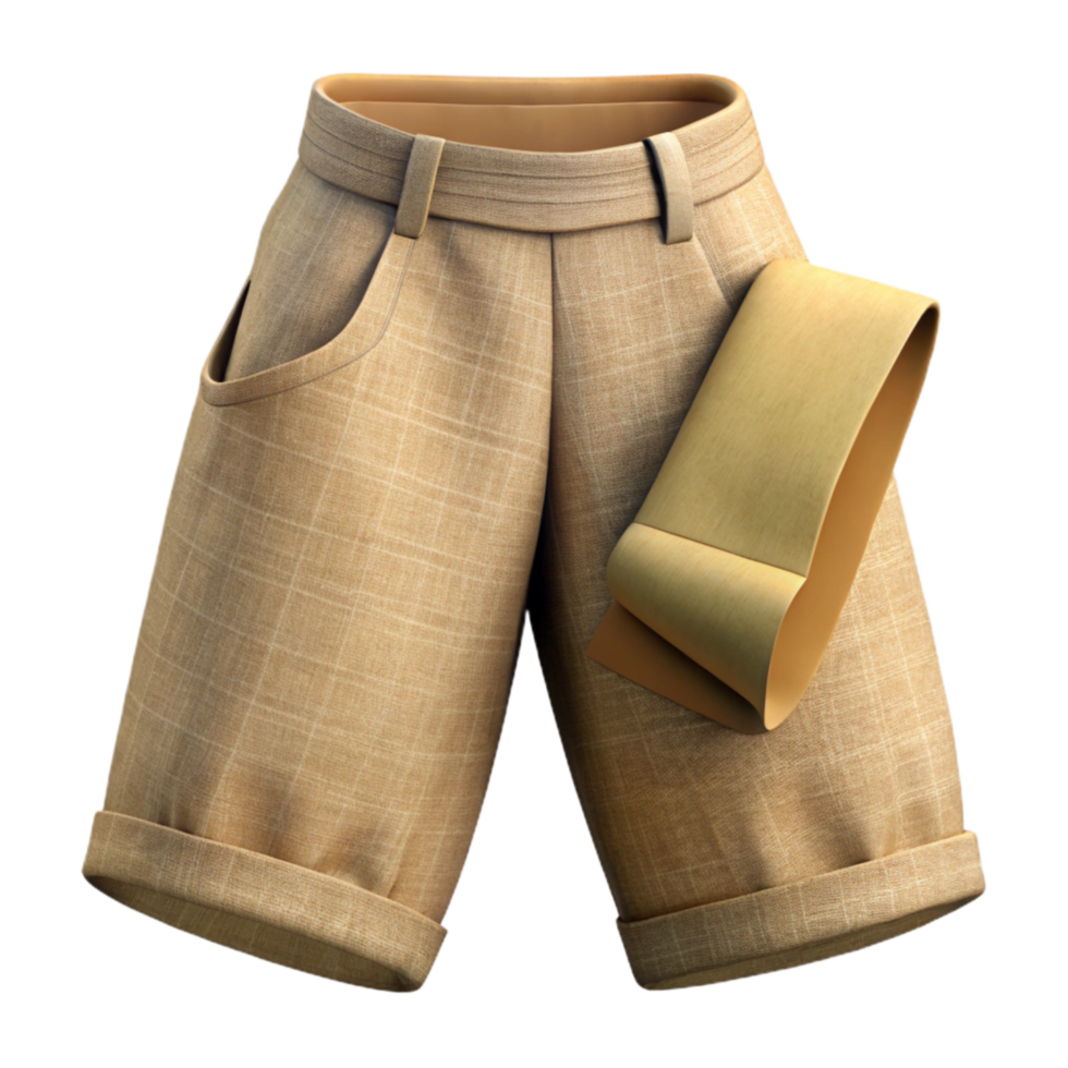 serene minimalist Linen Pants Folded Beige Transparent Background exclusive png
