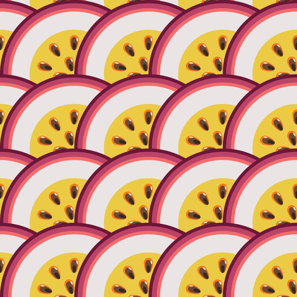 Passion fruit slices seamless vector