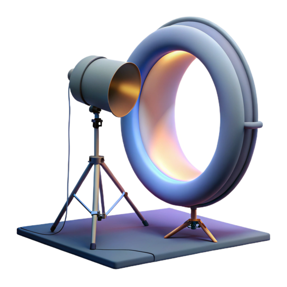 impressive modern Loop Lighting Photography Setup Isolated high quality png