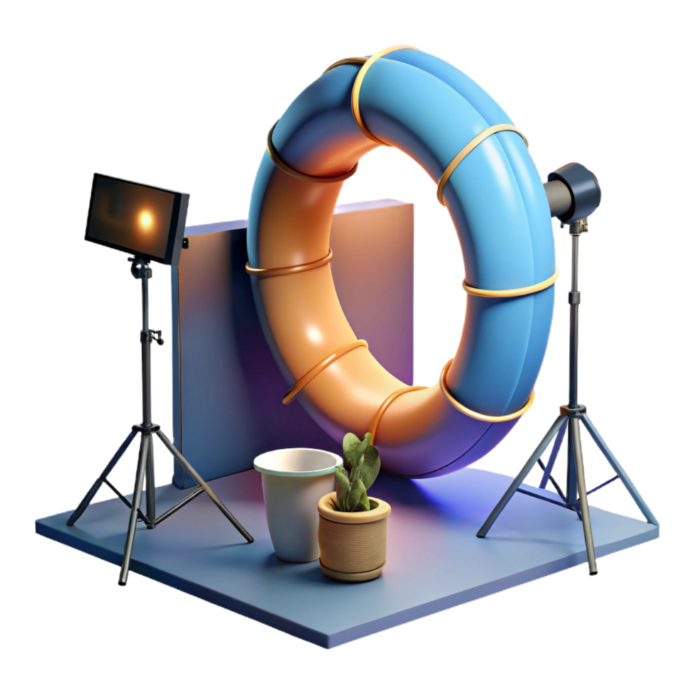 vibrant abstract Loop Lighting Photography Setup Isolated high resolution png