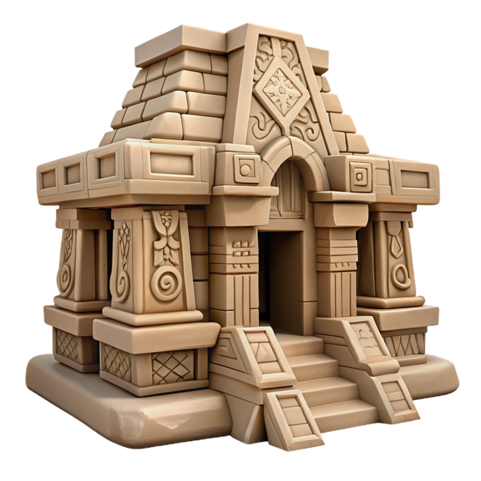 serene classic Lost Temple Carvings Ancient Symbols Detailed Texture Cutout png