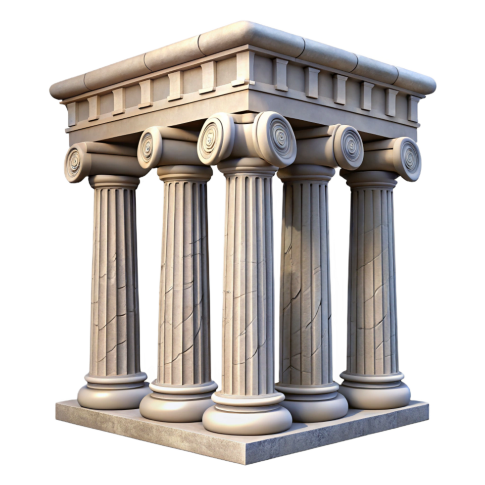 impressive classic Lost Temple Columns Intricate Carvings Transparent Background professional png