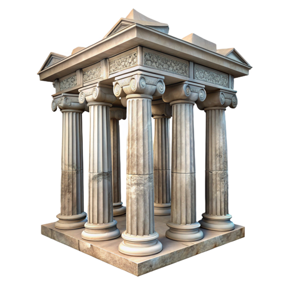 impressive classic Lost Temple Columns Intricate Carvings Transparent Background authentic png