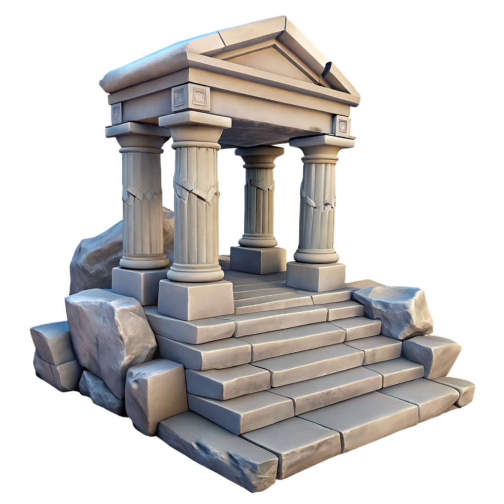 magnificent vintage Lost Temple Ruins Stone Pillars Transparent Background original png