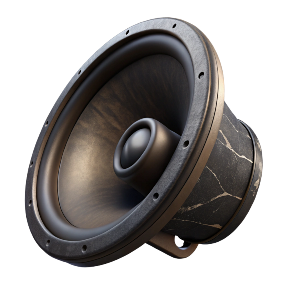 magnificent classic Loudspeaker Black with Grill Isolated Cutout Transparent Background premium png