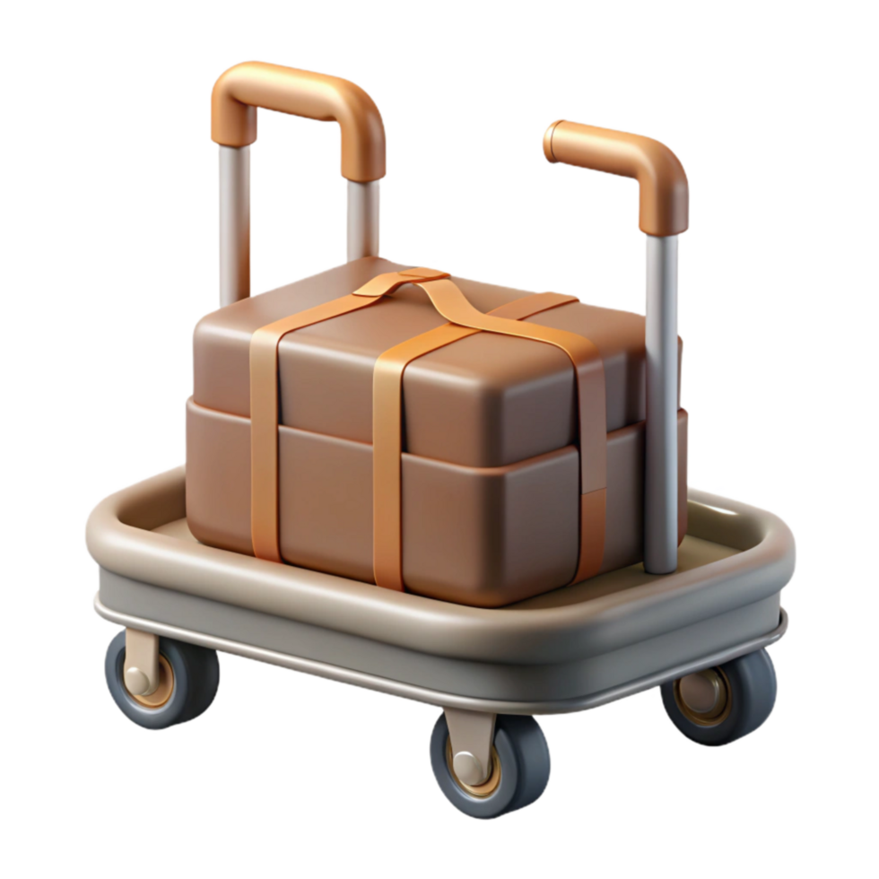 wonderful minimalist Luggage Cart at Airport Isolated Element exclusive png