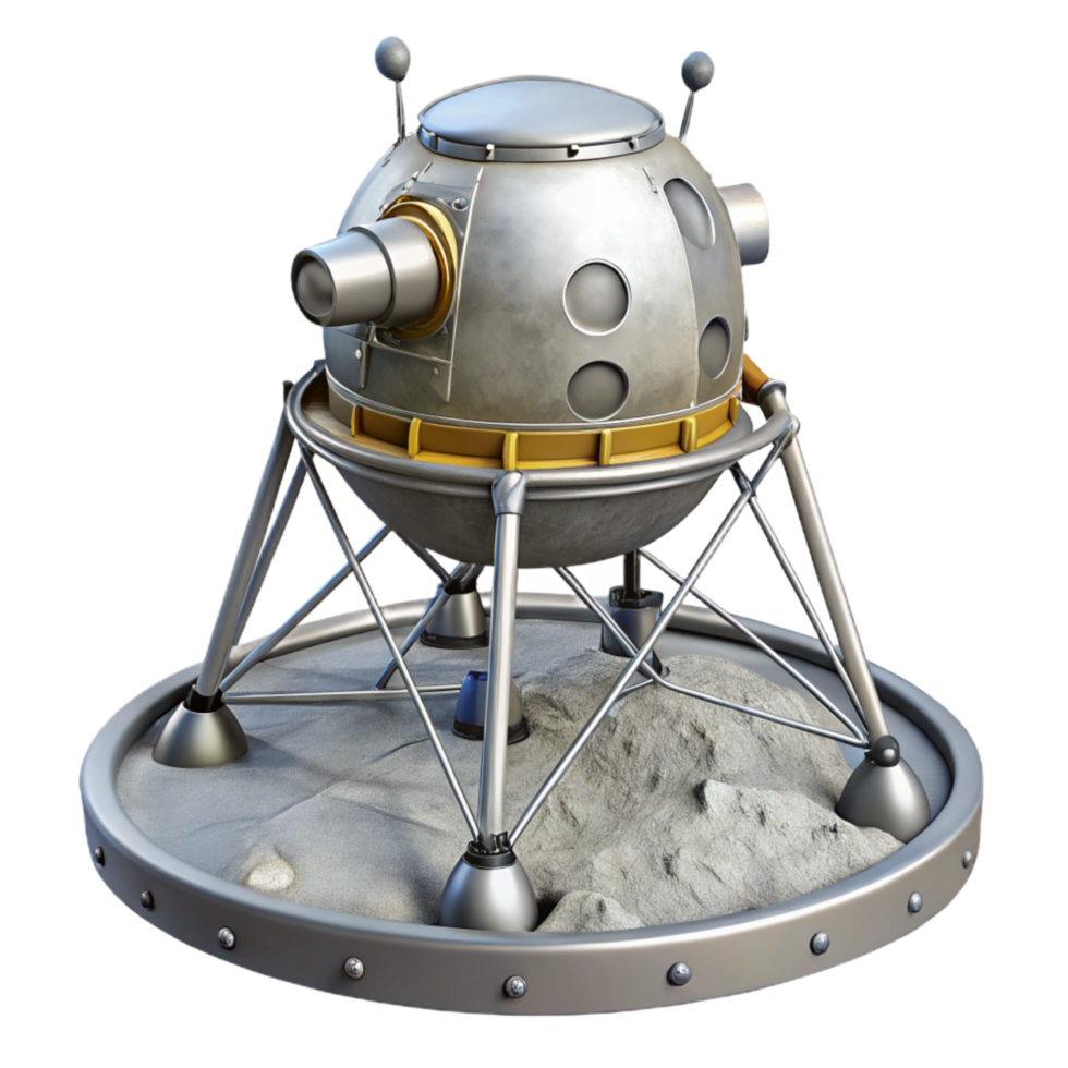 magnificent classic Lunar Lander Descent Stage Transparent Background Isolated Element high resolution png