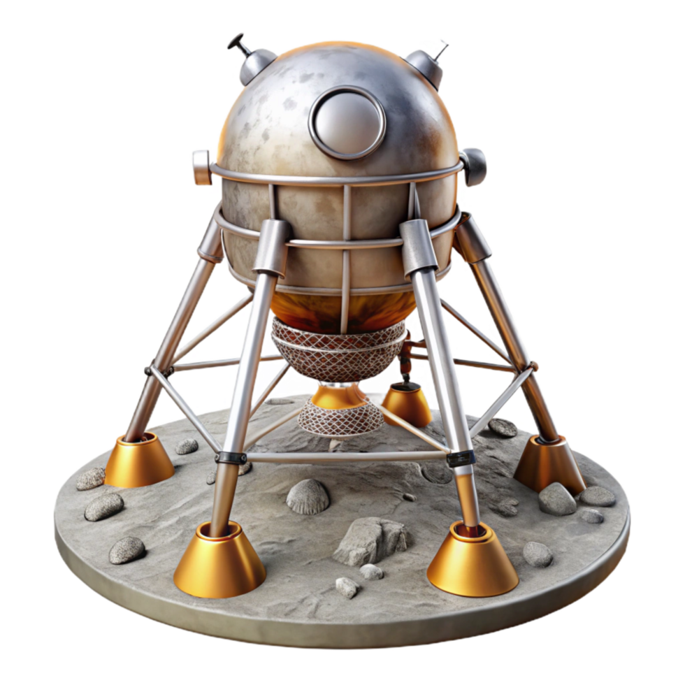 vibrant artistic Lunar Lander Descent Stage Transparent Background Isolated Element professional png