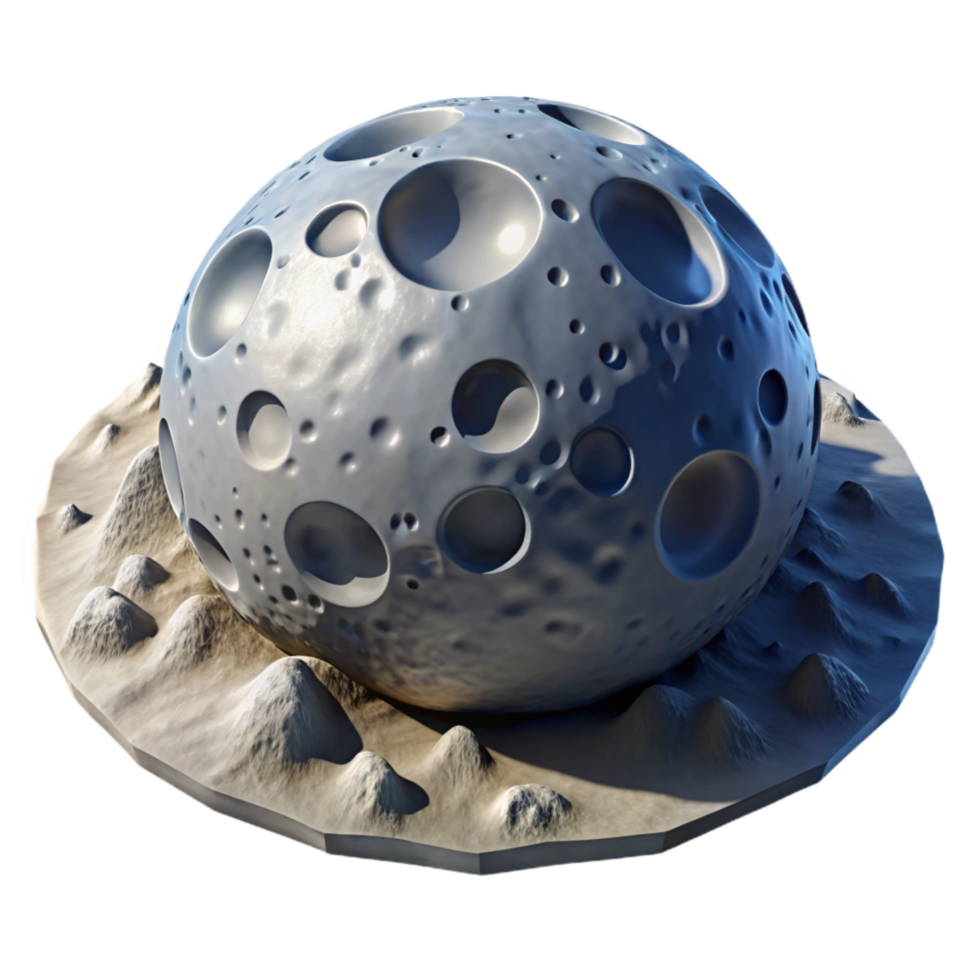 beautiful rustic Lunar Landscape Crater Field with Shadows Cutout genuine png