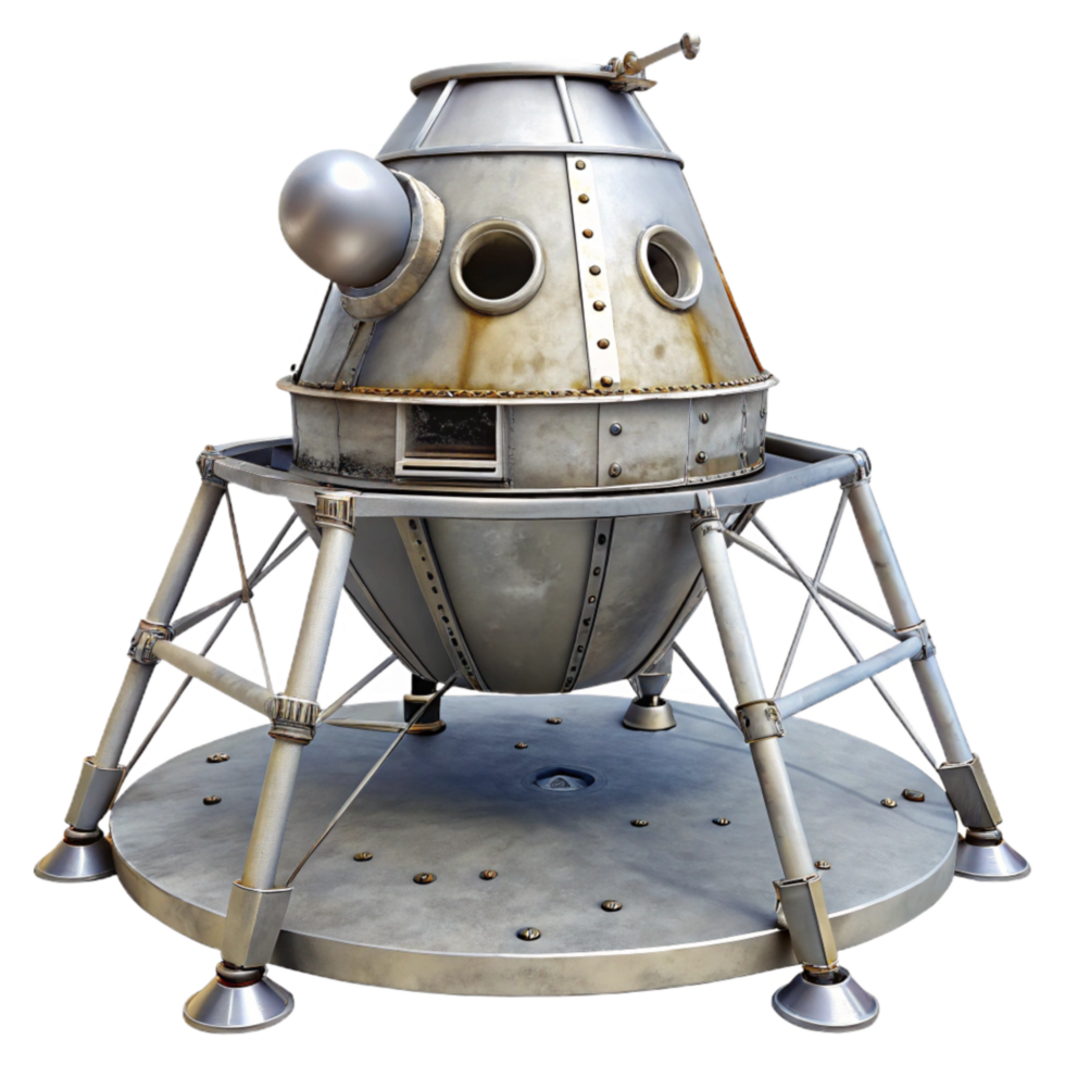 serene minimalist Lunar Module Ascent Stage Liftoff Transparent Background Cutout png